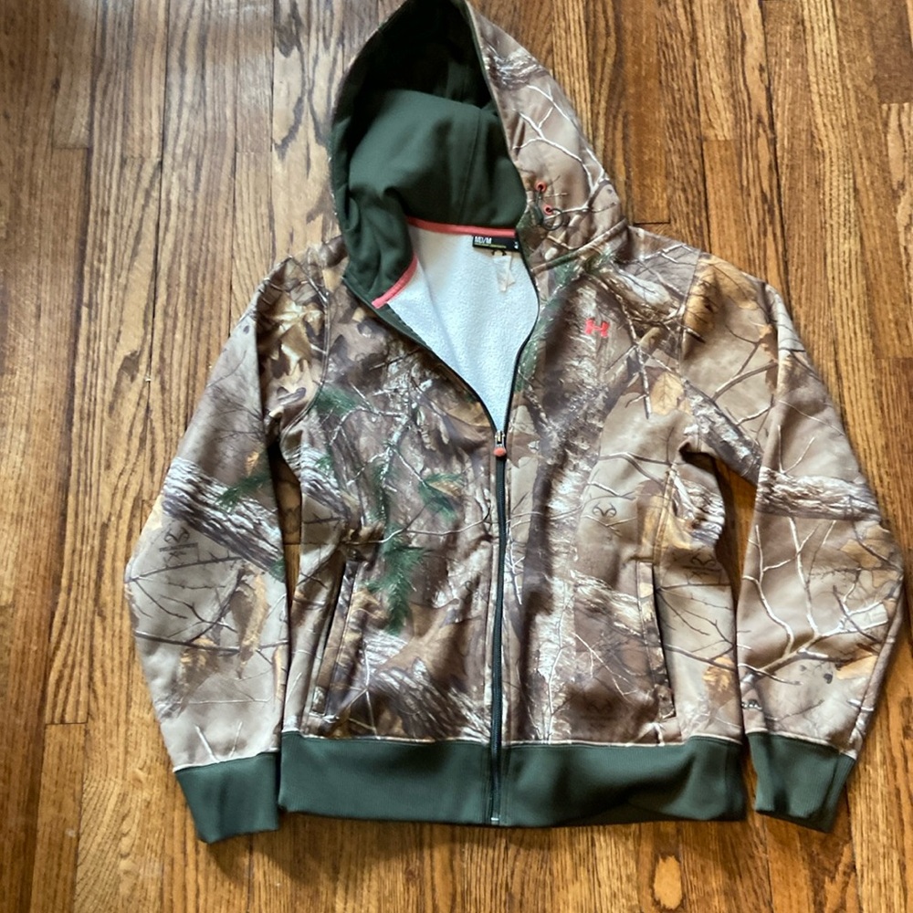 Size Medium RealTree  Camo Under Armour zip sweatshirt.